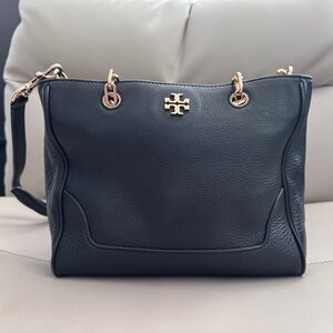 Tory Burch Black Mini Shoulder Bag with Gold Accents